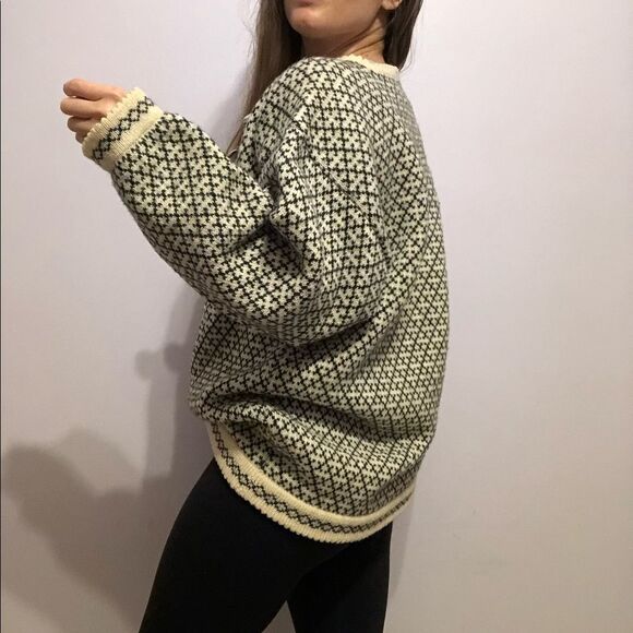 VTG Telemark Folk Art Wool Pullover Sweater Nordic Scandinavian Yoke Knit Jumper - Picture 2 of 12